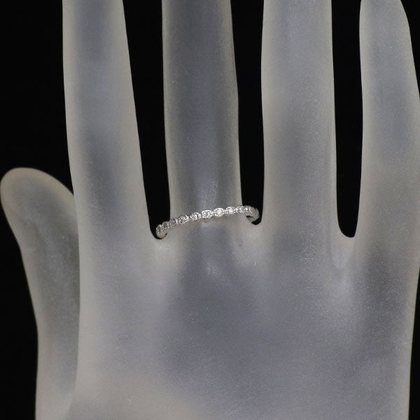 アガット/agete K10WG ダイヤモンド リング 0.09ct ハーフエタニティ