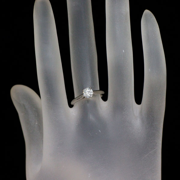 カルティエ Pt950 ダイヤモンド リング 0.53ct E VS2 EX ソリテール 48号