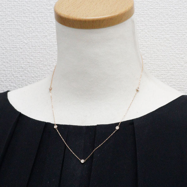 K18PG ダイヤモンド ネックレス 0.14ct ステーション