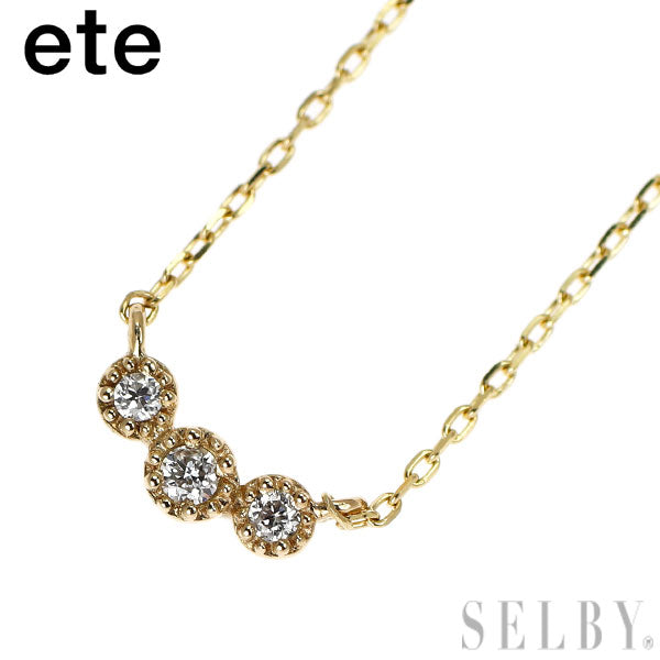 エテ/ete K10YG ダイヤモンド ペンダントネックレス
