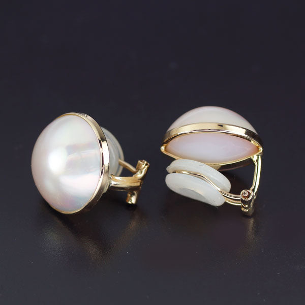 K18YG マベ 真珠/パール イヤリング 径約 13.5mm