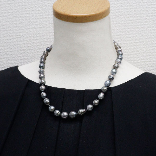 SV 黒蝶真珠 ネックレス 径約8.0-11.8mm