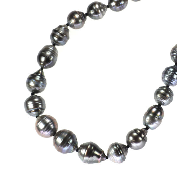 SV 黒蝶真珠 ネックレス 径約8.0-11.8mm