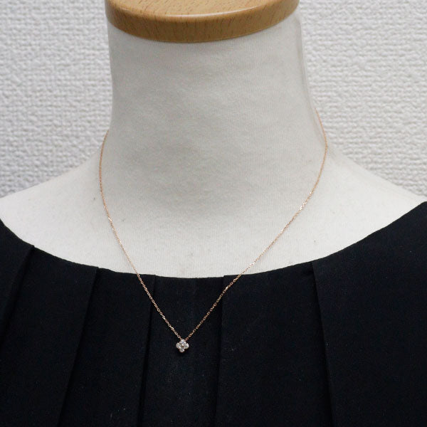 K10PG ダイヤモンド ペンダントネックレス 0.15ct フラワー