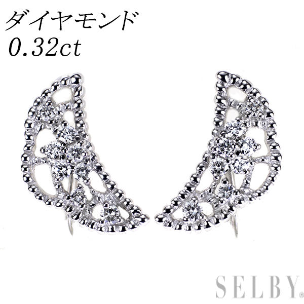 Pt900 ダイヤモンド イヤリング 0.32ct