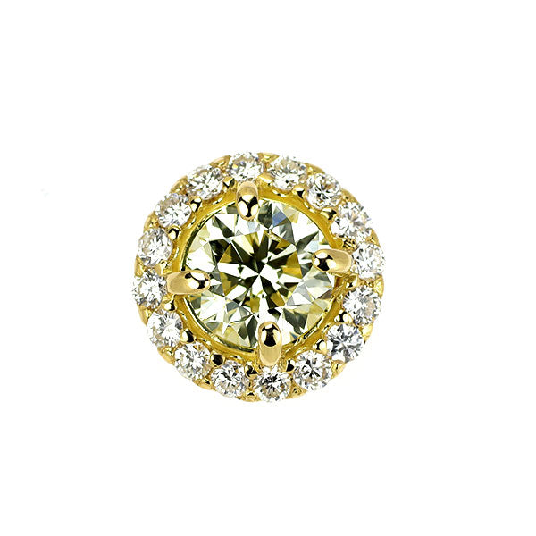新品 K18YG ダイヤモンド ペンダントトップ 1.018ct VLY SI1 G D0.30ct【エスコレ】