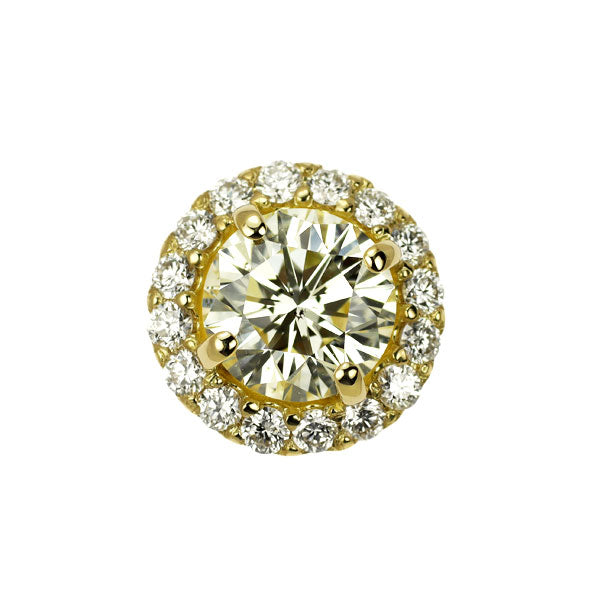 新品 K18YG ダイヤモンド ペンダントトップ 1.257ct VLY SI1 VG D0.29ct【エスコレ】