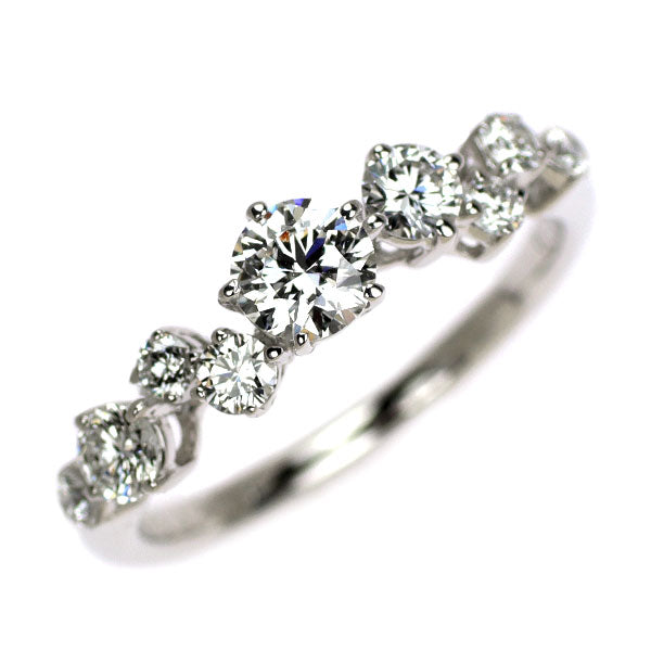 田崎真珠 K18WG ダイヤモンド リング 0.289ct G SI1 EXHC D0.36ct