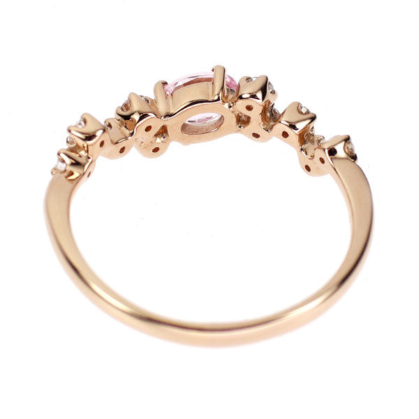 K18PG モルガナイト ダイヤモンド リング 0.30ct D0.20ct