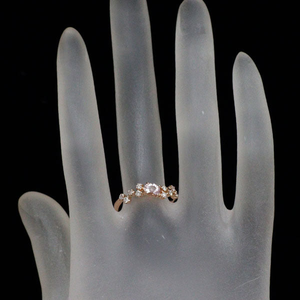 K18PG モルガナイト ダイヤモンド リング 0.30ct D0.20ct