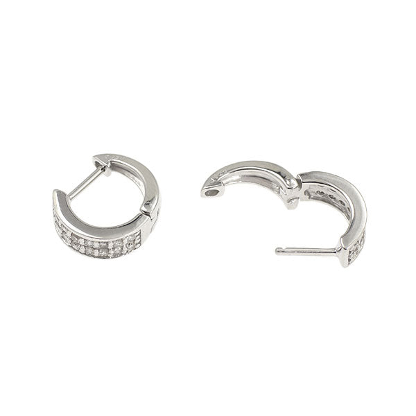 K18WG ダイヤモンド フープ ピアス 0.25ct