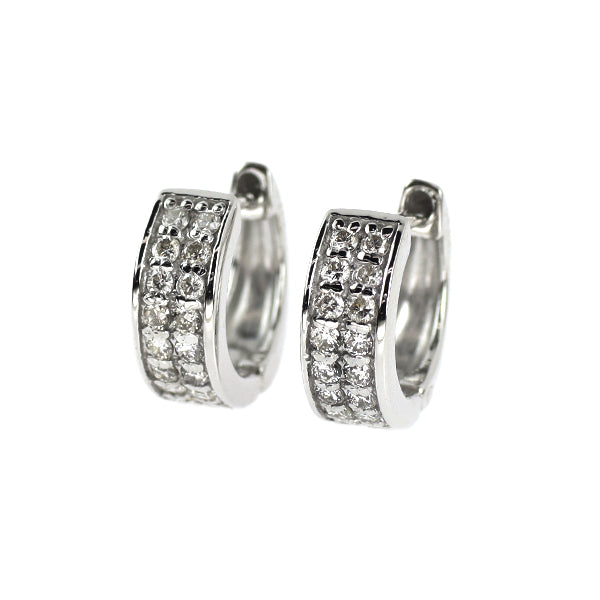 K18WG ダイヤモンド フープ ピアス 0.25ct