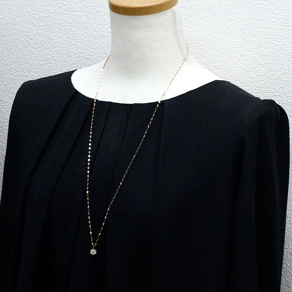 K18PG ダイヤモンド ペンダントネックレス 0.31ct ロング70cm