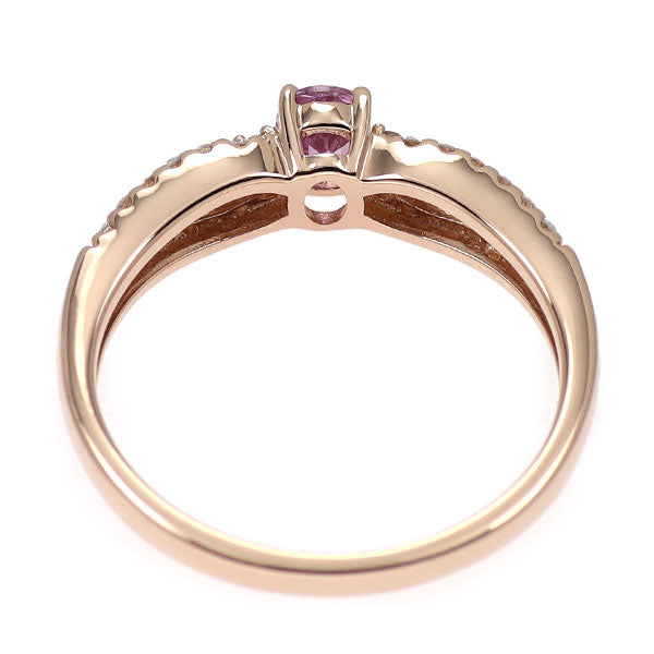 K18PG ピンクサファイア ダイヤモンド リング 0.30ct D0.20ct