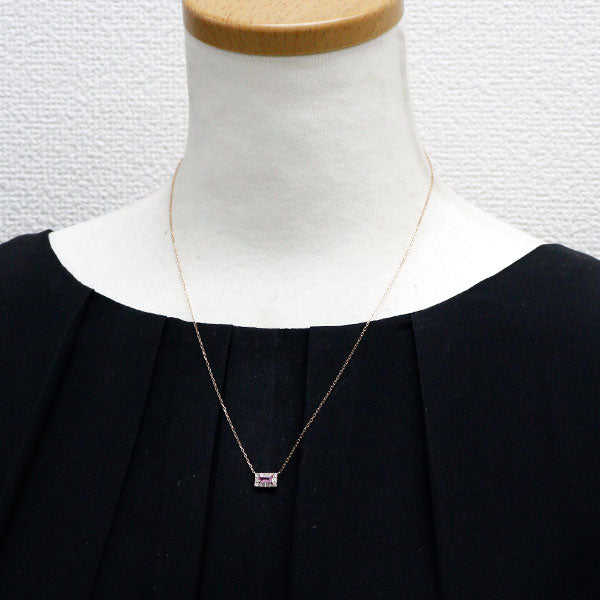 K18PG ピンクサファイア ダイヤモンド ネックレス 0.28ct D0.20ct