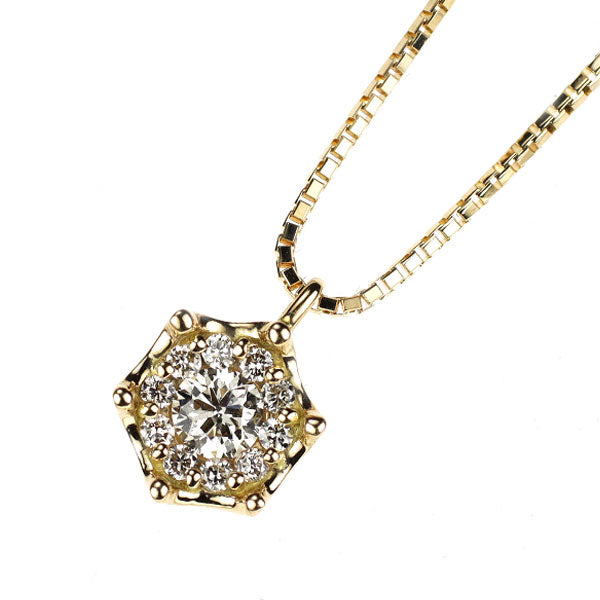 K18YG ダイヤモンド ペンダントネックレス 0.15ct