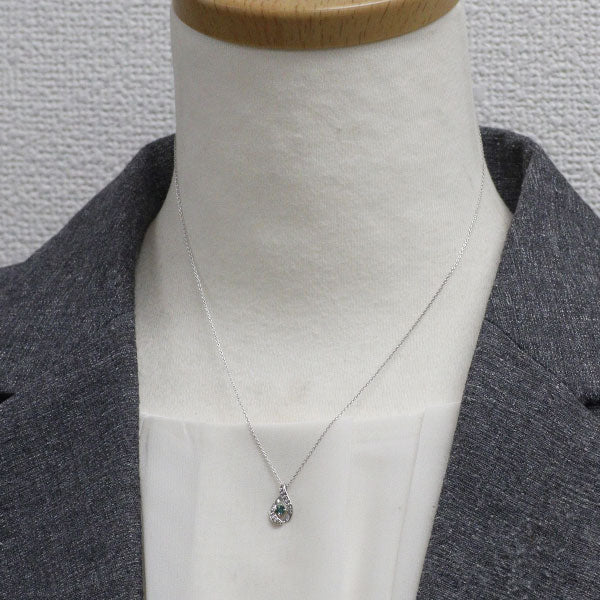 希少 K18WG アレキサンドライト ダイヤモンド ペンダントネックレス