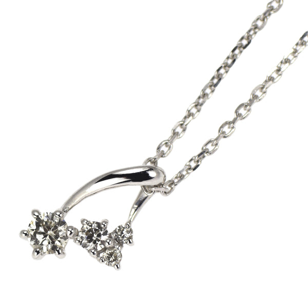 K18WG ダイヤモンド ペンダントネックレス 0.08ct