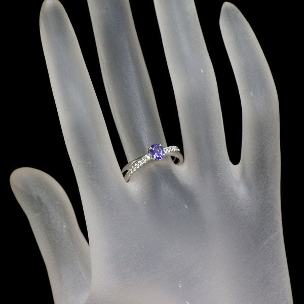 Pt900 タンザナイト ダイヤモンド リング 0.42ct D0.07ct