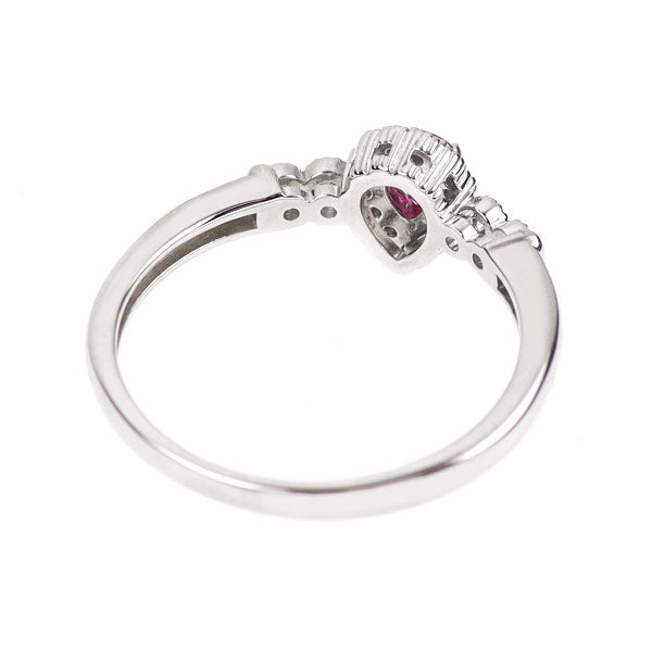 Pt900 ルビー ダイヤモンド リング 0.20ct D0.078ct