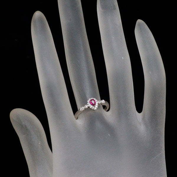 Pt900 ルビー ダイヤモンド リング 0.20ct D0.078ct