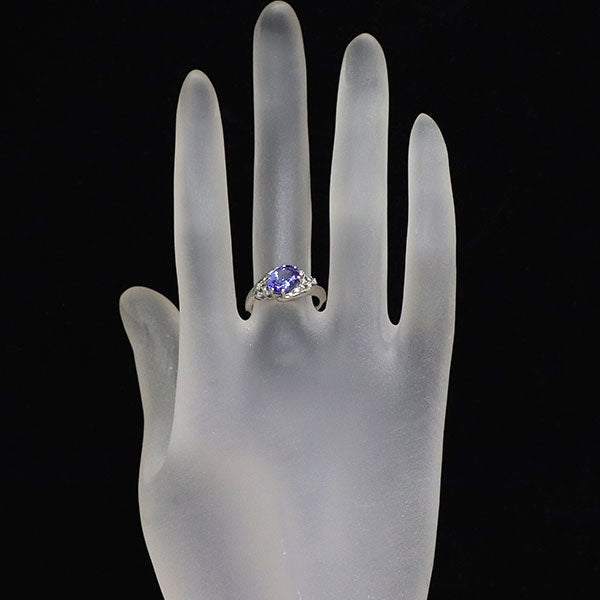 Pt900 タンザナイト ダイヤモンド リング 1.20ct D0.09ct