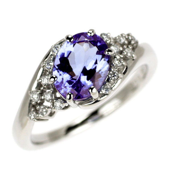 Pt900 タンザナイト ダイヤモンド リング 1.20ct D0.09ct