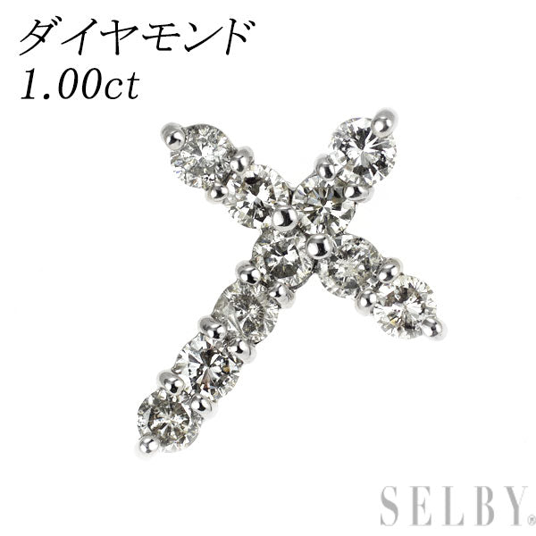 Pt900 ダイヤモンド ペンダントトップ 1.00ct クロス
