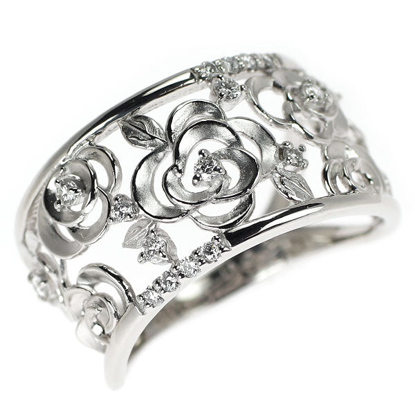 Pt900 ダイヤモンド リング 0.15ct フラワー