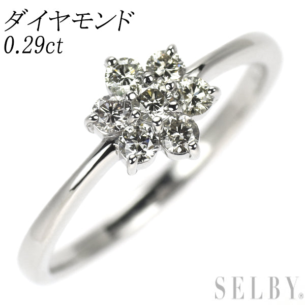 Pt900 ダイヤモンド リング 0.29ct フラワー