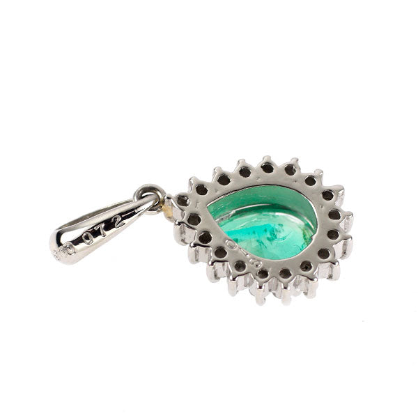 Pt900 エメラルド ダイヤモンド ペンダントトップ 0.72ct D0.18ct