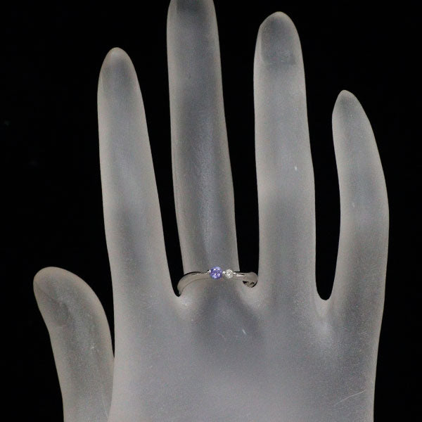 Pt900 タンザナイト ダイヤモンド リング D0.04ct