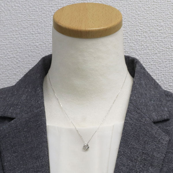 K10WG ダイヤモンド ペンダントネックレス 0.10ct ハート