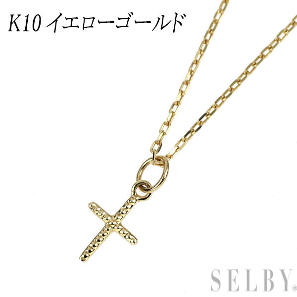 K10YG ペンダントネックレス クロス