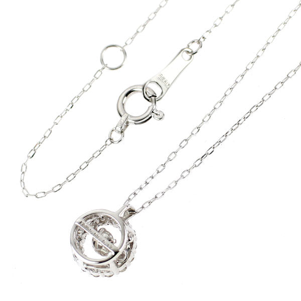 K18WG ダイヤモンド ペンダントネックレス 0.08ct D0.13ct ダンシングストーン