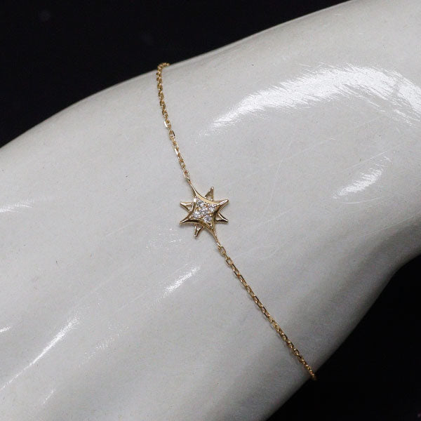スタージュエリー K18YG ダイヤモンド ブレスレット 0.03ct
