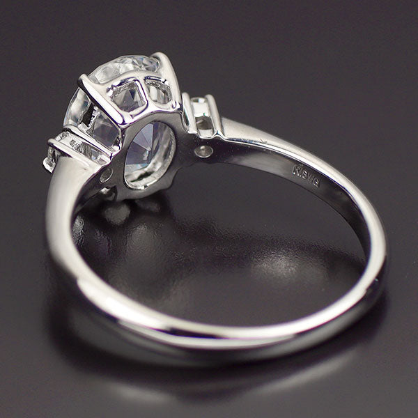 K18WG ムーンストーン ダイヤモンド リング 1.70ct D0.06ct