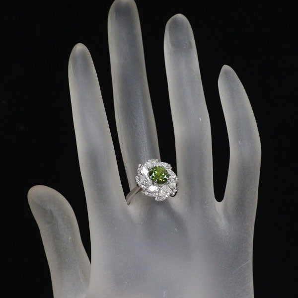 希少 Pt900 ロシア産 デマントイドガーネット ダイヤモンド リング 1.52ct D2.49ct