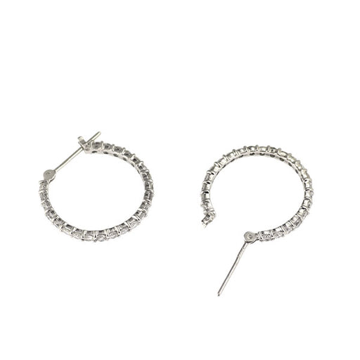 K18WG/K14WG ダイヤモンド ピアス 1.00ct フープ — セルビーオンライン