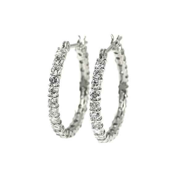 K18WG/K14WG ダイヤモンド ピアス 1.00ct フープ