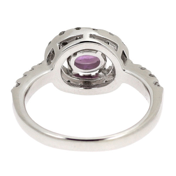 K18WG パープルサファイア ダイヤモンド リング 0.65ct D0.57ct