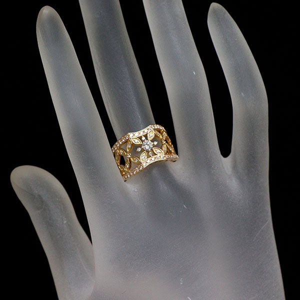 K18PG ダイヤモンド リング 0.13ct D0.48ct