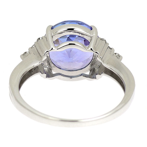 Pt900 タンザナイト ダイヤモンド リング 3.41ct D0.20ct