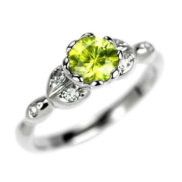 K18WG スフェーン ダイヤモンド リング 0.53ct D0.06ct