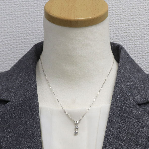 ミキモト K18WG ダイヤモンド ペンダントネックレス 0.33ct