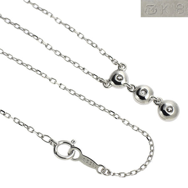 ミキモト K18WG ダイヤモンド ペンダントネックレス 0.33ct
