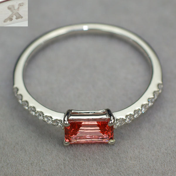 ビズー/BIZOUX Pt900 カラーストーン ダイヤモンド リング 0.612ct D0.11ct