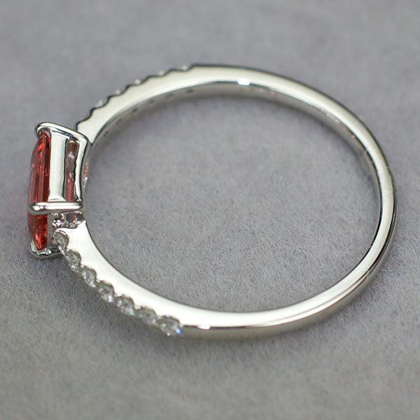 ビズー/BIZOUX Pt900 カラーストーン ダイヤモンド リング 0.612ct D0.11ct