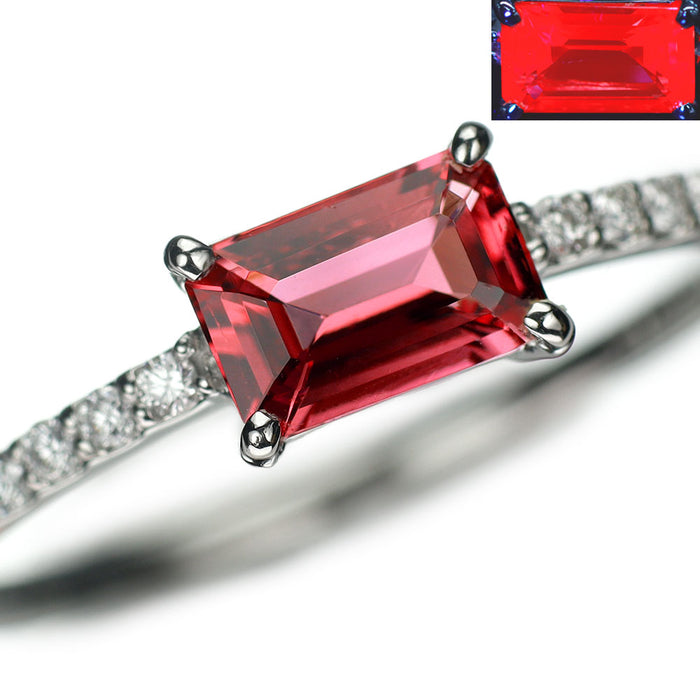 ビズー/BIZOUX Pt900 カラーストーン ダイヤモンド リング 0.612ct D0.11ct