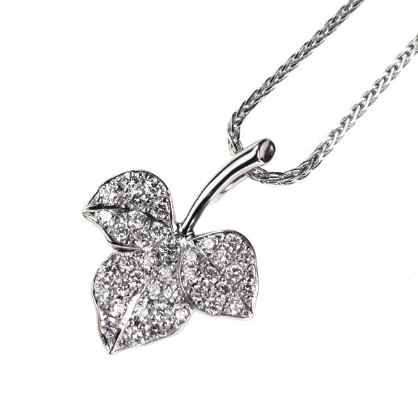 Pt900/ Pt850 ダイヤモンド ペンダントネックレス 0.48ct 植物